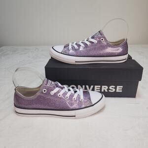 Converse Shoes Juniors 5 Purple Shiny Sparkly Glitter Low Tops Womens 6.5 7